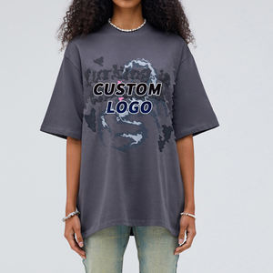 Logo personnalisé lavé à l'acide t-shirt uni blanc amusant scorpion <span class=keywords><strong>mousse</strong></span> impression décontracté ample t-shirt lourd Vintage t-shirt Homme - Product Image 3