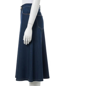 กระโปรงโพลีเอสเตอร์สำหรับผู้หญิงผ้านิ่มสีพื้นย้อมเป็นมิตรกับสิ่งแวดล้อมผ้านิ่มน้ำหนักเบาดีไซน์หรูหราสำหรับใส่ในสำนักงานและฤดูร้อน - Product Image 2