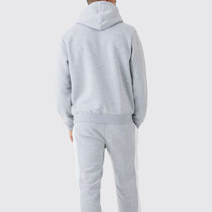 2025 logotipo personalizado peso pesado 100% algodón en blanco pulóver Loose Fit Sudadera con capucha y pantalones de chándal para hombres - Product Image 6