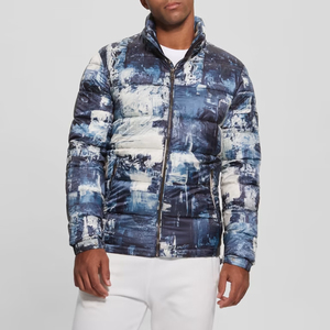 Chaqueta de invierno para hombre con estampado personalizado de alta calidad 2025, abrigos acolchados, cortavientos con cremallera, ropa de burbujas, logotipo acolchado fabricado - Product Image 3