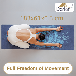 Tapis de yoga DarianA, design panthère, vert, rectangulaire, antidérapant, en daim premium, antimicrobien, écologique, imperméable, 183x61cm, avec poignée de transport - Product Image 4