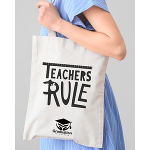 Sac fourre-tout personnalisable pour enseignant, sac cadeau avec la citation « Les règles sont les lois de la vie » - Product Image 4