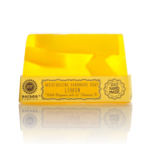 Savon artisanal premium au citron frais, 80g, pour le soin des mains, nettoyant éclatant, confort cutané, vitamine E, savon de bain - Product Image 1