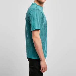 Camiseta de Hombre con Lavado Ácido OEM, Diseño Personalizado, 100% Algodón, Lisa, Talla Grande, Tejido Pesado de Poliéster y Algodón con Estampado - Product Image 3