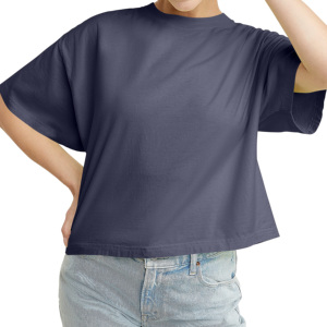 Vente en gros 2024 – Débardeurs extensibles en Spandex/Polyester pour femmes, T-shirts amples à manches courtes avec impression en relief, écologiques - Product Image 5