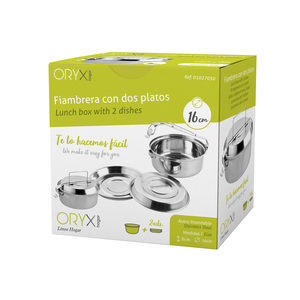 Stainless Steel Lunch Box with 2 Plates (16 cm). - Product Image 6