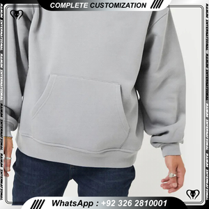 Sweats à capuche 100% coton avec logo personnalisé vierge de haute qualité Fabricant de vêtements de rue surdimensionnés Vente en gros Sweats à capuche pour hommes - Product Image 6