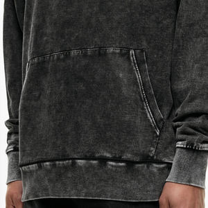 Sweat à capuche personnalisé respirant 100 % coton molletonné grande taille pour homme, coupe décontractée, logo vieilli, design délavé à l'acide, ODM - Product Image 3