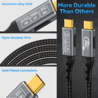Cable de Datos Thunderbolt 5 de 1m, 16K, 80Gbps, USB 4 Tipo-C, Super Velocidad, Almacenamiento de Datos, Video, Carga Rápida, Extensión
