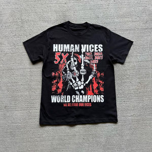 เสื้อยืดสีดำโอเวอร์ไซส์สำหรับผู้ชายเสื้อยืดลำลองแนวสตรีทพิมพ์ลายกราฟิกเสื้อยืดผ้าฝ้าย100% สไตล์วินเทจทรงหลวมสำหรับ2025พิมพ์ลาย - Product Image 1