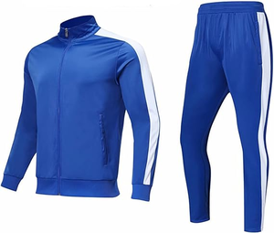 Ensemble de survêtement athlétique de jogging pour hommes Tenues d'entraînement de gymnastique sportive Ensembles de vêtements de sport avec fermeture éclair complète pour hommes - Product Image 1