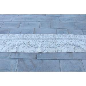 Turkish 1.7x8.3 ft <b>Runner</b> <b>Rug</b>, Vintage <b>Rug</b>, Gray Abstract <b>Rug</b> - Product Image 4