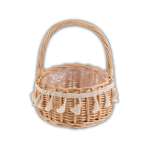 Cesta de flores tejida de ratán hecha a mano, cesta de campo VINTAGE, regalo de huevo de Pascua, cesta de Picnic con asa para todas las ocasiones - Product Image 1