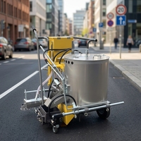 Machine de marquage routier thermoplastique manuelle à haute efficacité avec distributeur de billes de verre pour la traçage des lignes de chaussée
