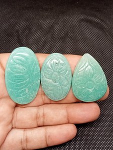 Cabujón de amazonita verde natural hecho a mano, piedras preciosas sueltas, tamaños mixtos para la fabricación de joyas - Product Image 5