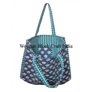 Sac fourre-tout matelassé en coton fait main, imprimé floral vintage, écologique, logo personnalisé, fermeture éclair, hiver, printemps, été - Product Image 3