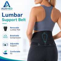 Ceinture lombaire ajustable et respirante Auxmed LB-06 avec fermeture auto-agrippante pour un soutien flexible et un soulagement de la douleur