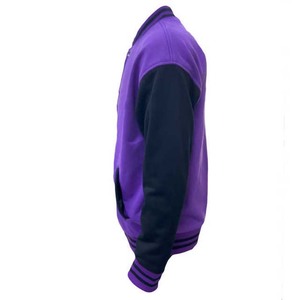 Manteau pour hommes personnalisé laine cuir broderie patchs col montant manches longues High Street College Baseball Jacket pour hommes - Product Image 3