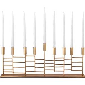 Bougeoir en aluminium plaqué or au design élégant pour restaurant, centre de table, bougeoir fait main - Product Image 2