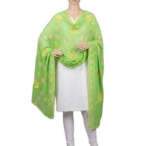 ผ้าคลุมไหล่ชีฟองลายดอกไม้ขนาดใหญ่ คุณภาพพรีเมียม ทนทาน สำหรับผู้หญิง ตกแต่งด้วยงานปักและคริสตัล ระบายอากาศได้ดี เนื้อผ้านุ่ม - Product Image 1