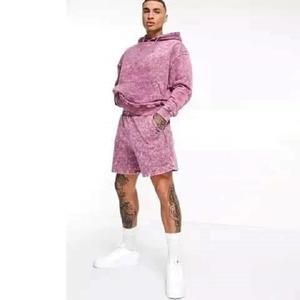 Ensemble de survêtement de sport pour homme en deux pièces, brodé, avec fermeture éclair, sweat-shirt à capuche et short, lavage à la pierre, vêtements de sport d'hiver, séchage rapide, respirant - Product Image 5