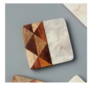 Posavasos de mármol y madera de mango natural Posavasos de mango de madera natural y mármol Hecho EN LA India - Product Image 4