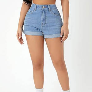 Outdoor Use Breathable and Comfortable Wear <b>Women</b> <b>Jeans</b> <b>Short</b> Plus Size Solid Color <b>Women</b> <b>Jeans</b> <b>Short</b> - Product Image 4