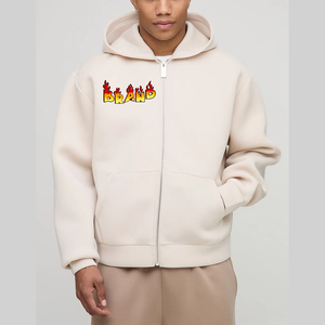 OEM/ODM Sweats à capuche à fermeture éclair sur mesure pour hommes Logo personnalisé sérigraphié Vêtements d'hiver Sweat à capuche à fermeture éclair lourd pour hommes - Product Image 6