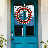 Guirlande de boules de feutre en laine faites à la main en gros, décoration de porte de Noël, décoration de maison écologique pour les fêtes, fournisseur OEM