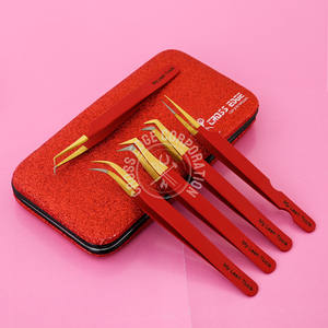 Pince à épiler d'extension de cils de volume léger Pince à cils à pointe en fibre Diamond Grip Volume Pince à épiler à 90 degrés en acier inoxydable - Product Image 2