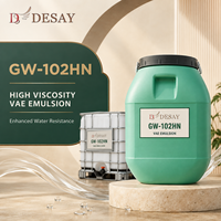 Liant en émulsion copolymère VAE GW-102HN résistant à l'eau pour panneaux décoratifs, films PVC et lamination de tissus