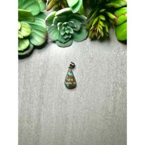Scott Skeet # Pendentif religieux en or rose avec 8 pierres turquoise et argent sterling, serti clos, bijoux en or - Product Image 1