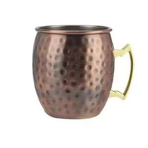 Mug à Moscow Mule en cuivre métallique de qualité supérieure, à la vente, avec un design martelé, pour bar à domicile et restaurant - Product Image 3