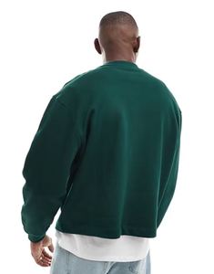 Sweat-shirt surdimensionné en coton de grande qualité pour hommes, sweat-shirt en éponge française, col ras du cou, épaules tombantes, streetwear, sweats à capuche - Product Image 6