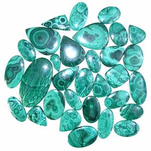 A-one Qualité 100% Malachite Naturelle Pierres Précieuses Lâches Produit Lisse Malachite Cabochon Pierres Précieuses pour la Fabrication de Bijoux - Product Image 1