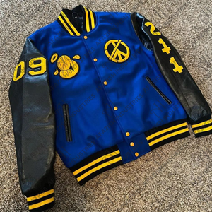 Chaquetas universitarias bordadas con estampado personalizado de alta calidad con cuello levantado Diseño de letras de invierno Ajuste de gran tamaño - Product Image 2