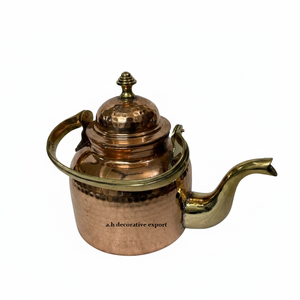<b>Modern</b> Hand-Hammered Copper <b>Kettle</b> Coffee/Tea Pot with Solid Brass Spout Handle 2000ml Eco-Friendly Pitcher - Product Image 3