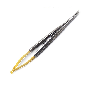 Porta Agujas Castroviejo Quirúrgico Manual de Acero Inoxidable de Alta Calidad, Pinzas de Sutura Curvas TC para Microcirugía - Product Image 4