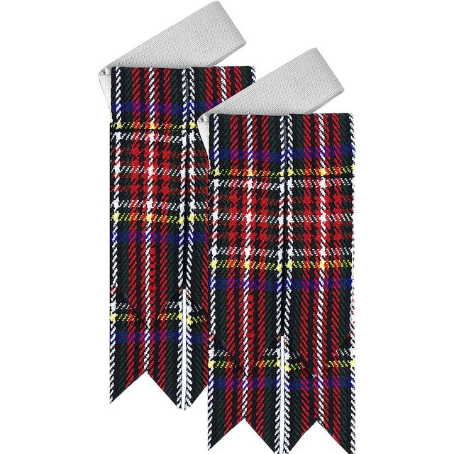 Scottish Kilt Sock Flashes 16 Tartans Tartans/Highland Kilt Hose Flashes Pointed Men's Scottish Kilt Hose Socks Flashes