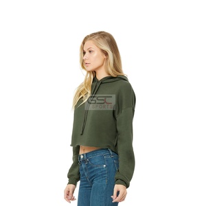 Winter Fashion Hoodies Women Warm Full Sleeves <b>Crop</b> <b>Top</b> Hoodies Single Color Blank Hoodies with Private Branding Options - Product Image 2