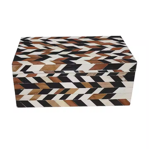 Caja de incrustaciones de hueso de diseño moderno, caja azul y blanca disponible en todos los tamaños y colores, organizador de joyero, artesanías de hueso indio India - Product Image 6