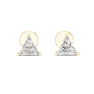 Pendientes de Diamantes Aurora Trillion en Oro Amarillo de 10K, Corte Corazón, Diamante Cultivado en Laboratorio CVD, Modernos para Ella - Product Image 3