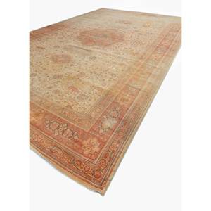 Tapis en laine et jute noué à la main Aalam Gold Pae-5492, motif médaillon classique persan rectangulaire, pour chambre et couloir, design abstrait - Product Image 2