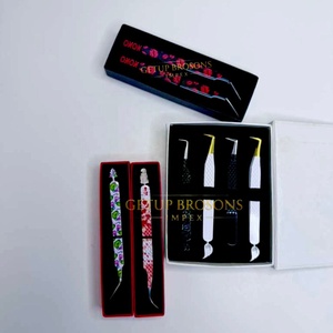 Pince à épiler pour cils GETUP BROSONS IMPEX 90/curve/isolation en acier inoxydable de haute qualité, plusieurs couleurs, pointe lisse, poignée diamantée - Product Image 3
