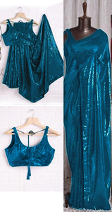 Precio inmejorable para una hermosa blusa tradicional de seda con secuencia de trabajo Georgette para adultos en Un estilo étnico - Product Image 2