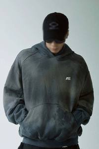 Sweat à capuche unisexe personnalisé, effet délavé, effet soleil, effet usé |   Sweat-shirt vintage délavé |   Sweat-shirt streetwear surdimensionné en gros - Product Image 3