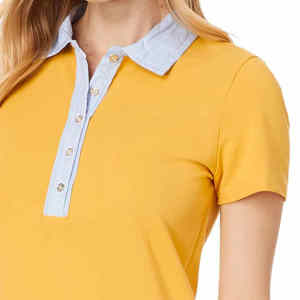 Nuevo estilo, venta al por mayor, ropa informal para mujer, polos, polos transpirables de manga corta de algodón 100% de alta calidad con logotipo personalizado - Product Image 3
