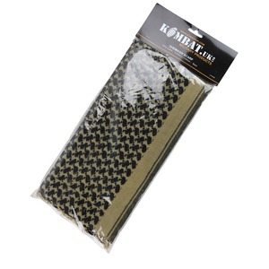 Shemagh - Pañuelo árabe keffiyeh en color arena y negro, pañuelo para la cabeza, pañuelo desértico, camuflaje personalizado. - Product Image 3