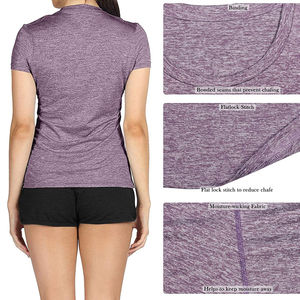Camiseta deportiva de manga corta, camisetas activas de secado rápido para mujer, camisetas transpirables para entrenamiento de mujer, camisetas para correr personalizadas - Product Image 4