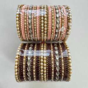 Mode pakistanaise et indienne, vêtements de la culture punjabi, ensembles de bracelets brillants pour mariée, meilleure qualité, ensemble de bracelets en métal pour femmes - Product Image 3